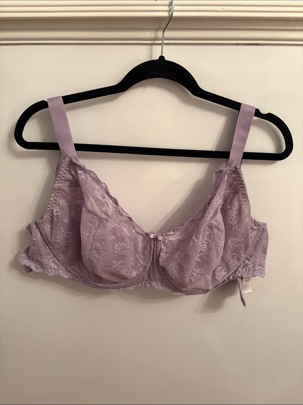 Lace Underwire Bra in Lavender - Supportive Women's Intimates